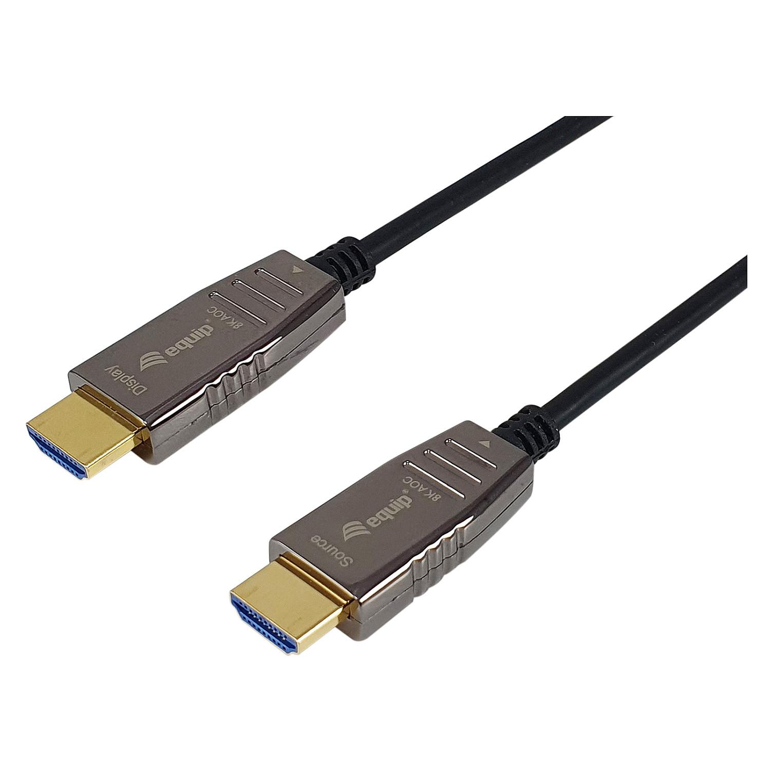 Equip HDMI 2.1 aktivt optisk kabel 30 m - 8K/60 Hz, 120 Hz, HDMI Type A han til han