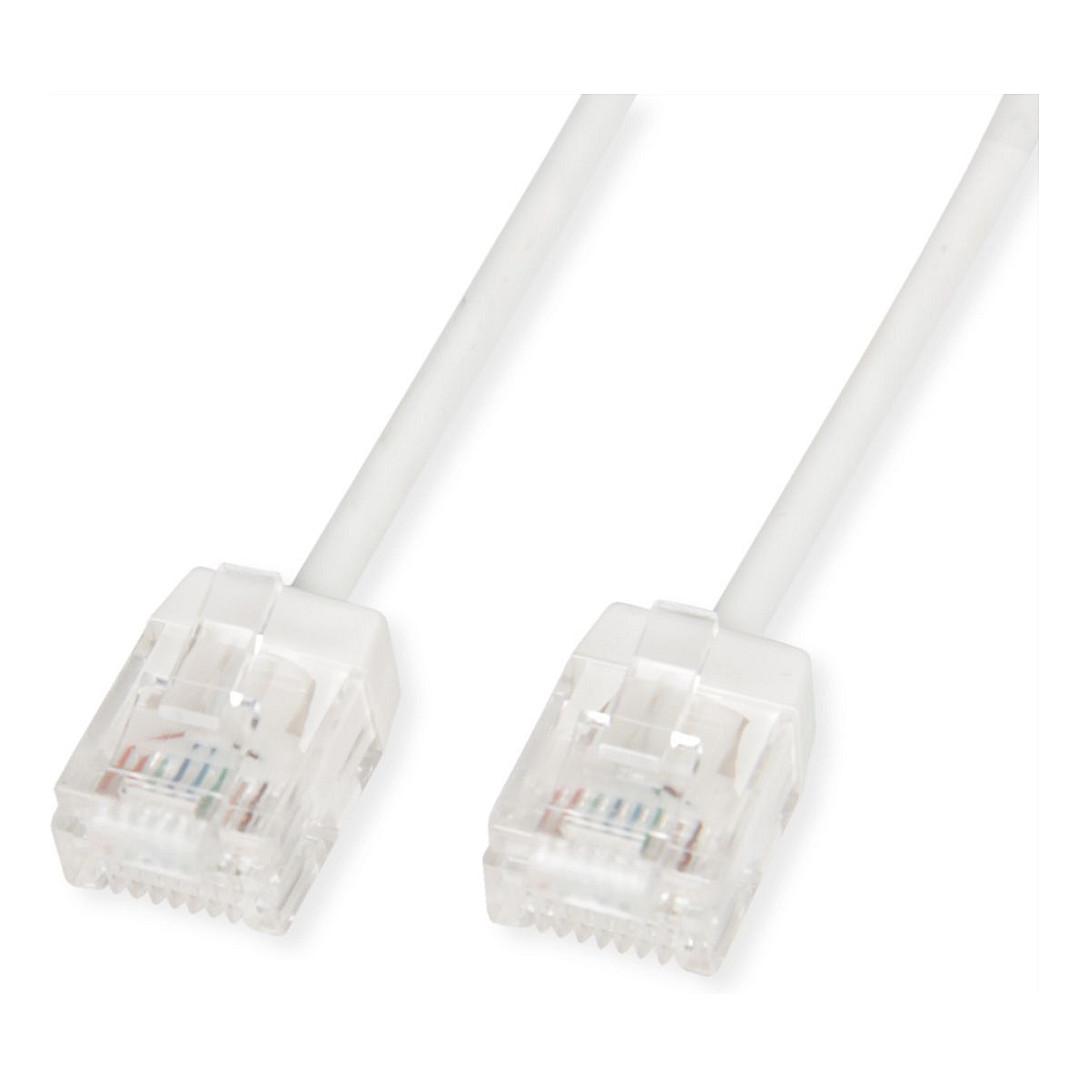 Netværkskabel ROLINE Cat.6A U/UTP slim RJ-45 - hvid, 3 m