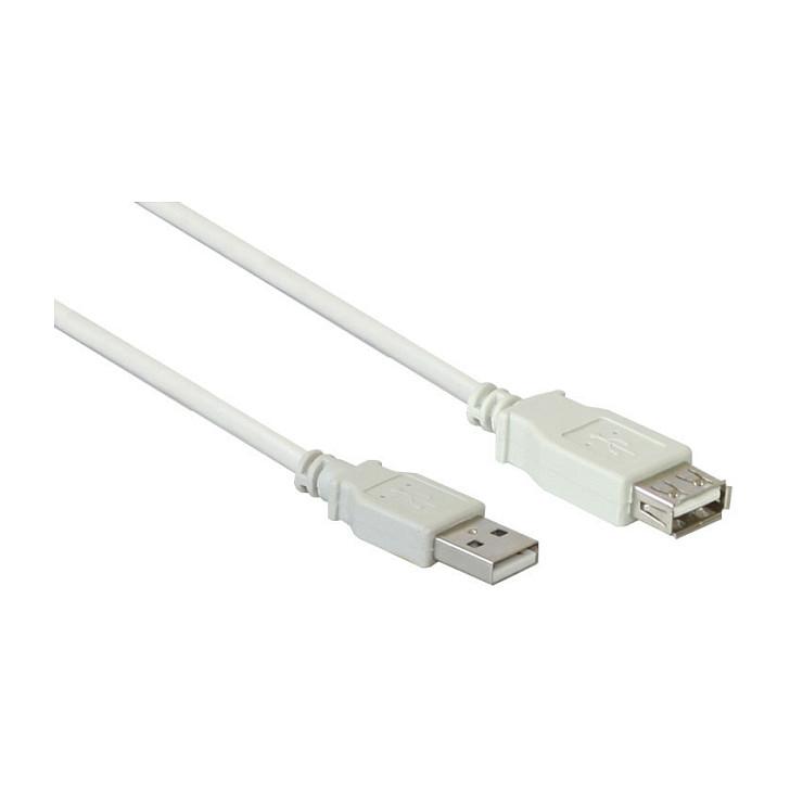 USB 2.0-forlængerkabel econ connect 2511-OF3 USB-A han til USB-A hun - 3 m, hvid