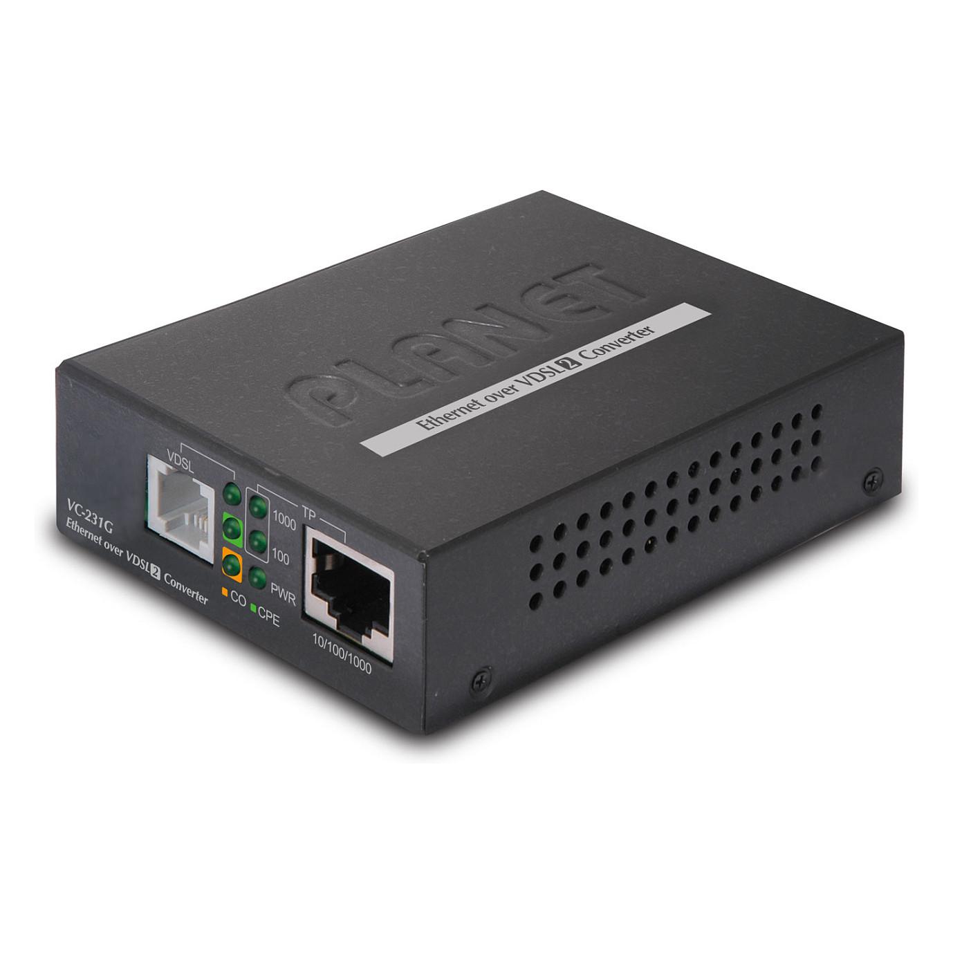 PLANET VC-231G - Medieomsætter - 1GbE, Ethernet over VDSL2 - 10Base-T, 100Base-TX, 1000Base-T - RJ-45 / RJ-11 - op til 1.4 km