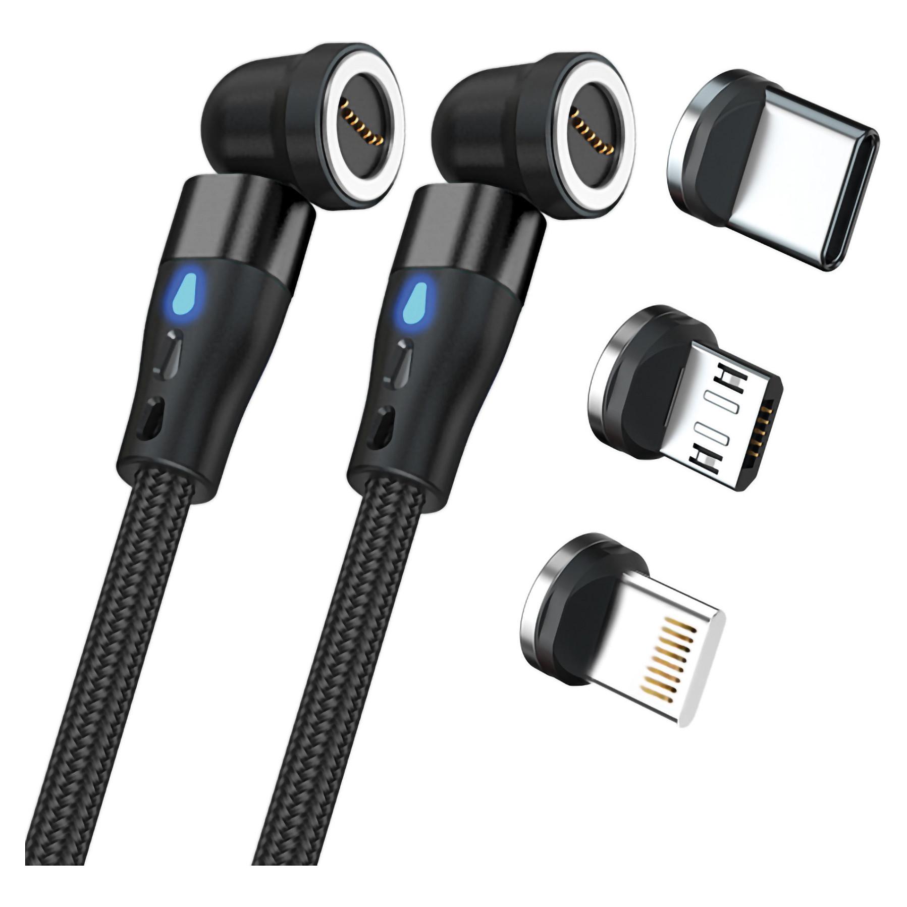 Magnetisk USB-kabel RealPower MagneticCharge2 1 m - sort