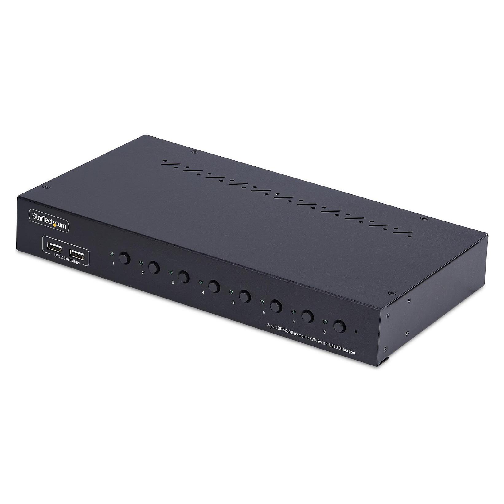 Startech 8-Port DisplayPort KVM Switch w/1U Rack Mount Kit, 4K 60Hz - KVM switch - 8 x KVM port(s) - 1 lokalbruger - desktop - TAA-kompatibel