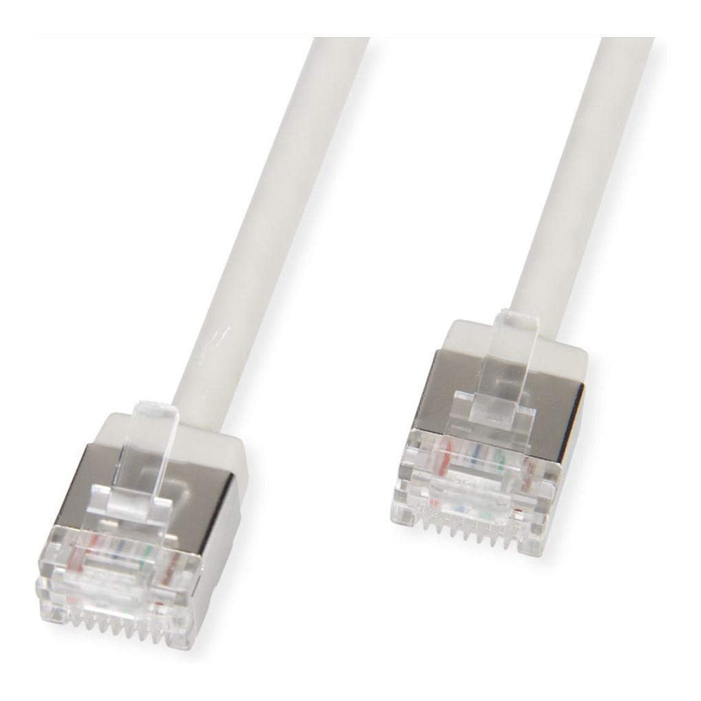 Netværkspatchkabel ROLINE Cat.6A U/FTP slim RJ-45 grå 1 m