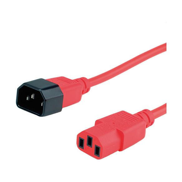Apparatkabel ROLINE IEC 320 C14 til C13 1,8 m - rød