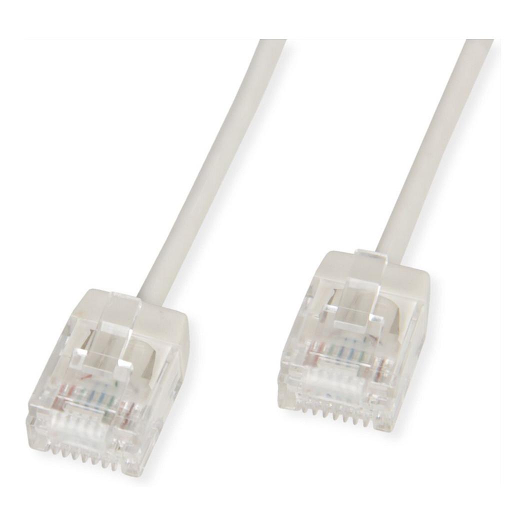 Netværkspatchkabel ROLINE Cat.6A slim RJ-45 grå 2 m