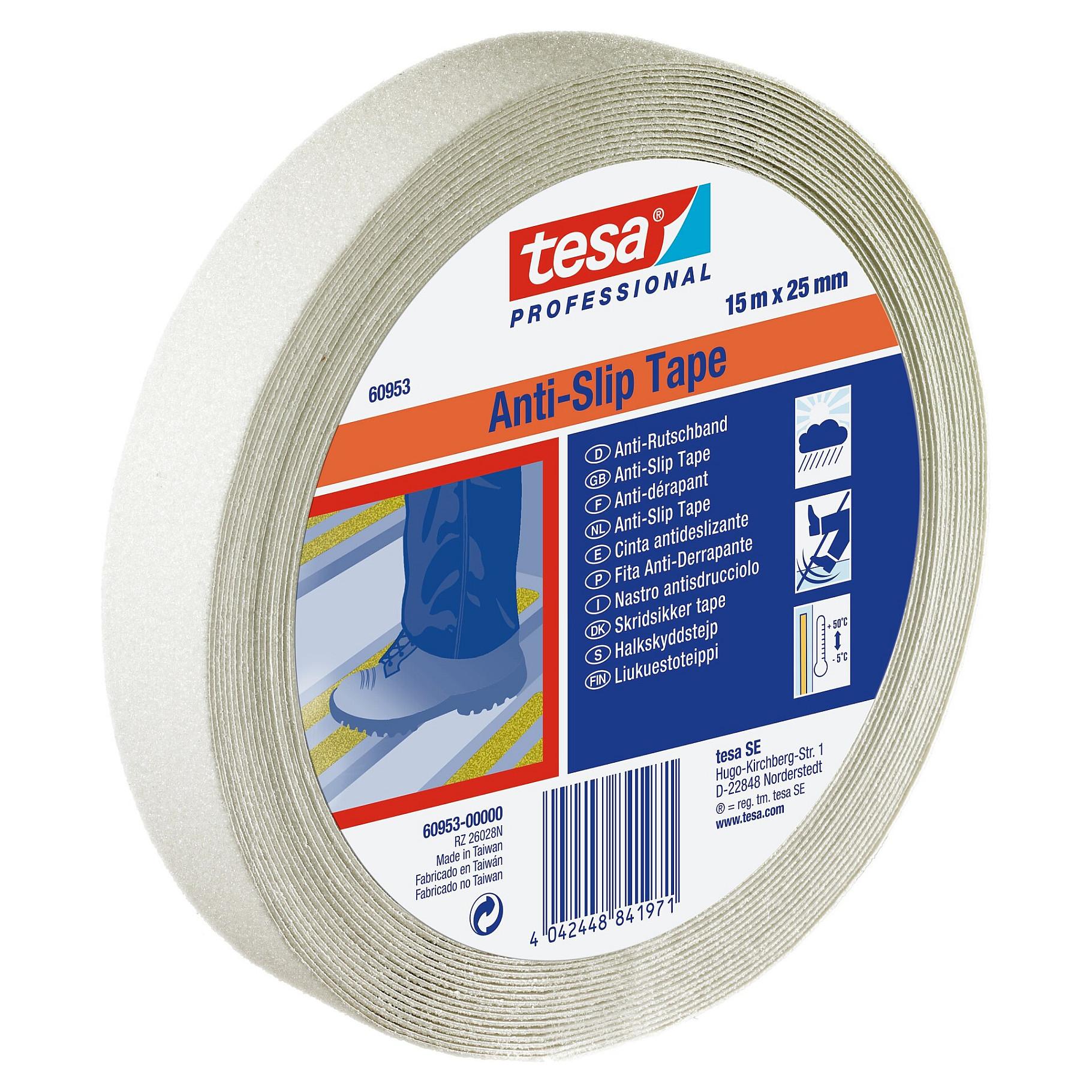 Skridsikker tape tesa 15 m x 25 mm - transparent