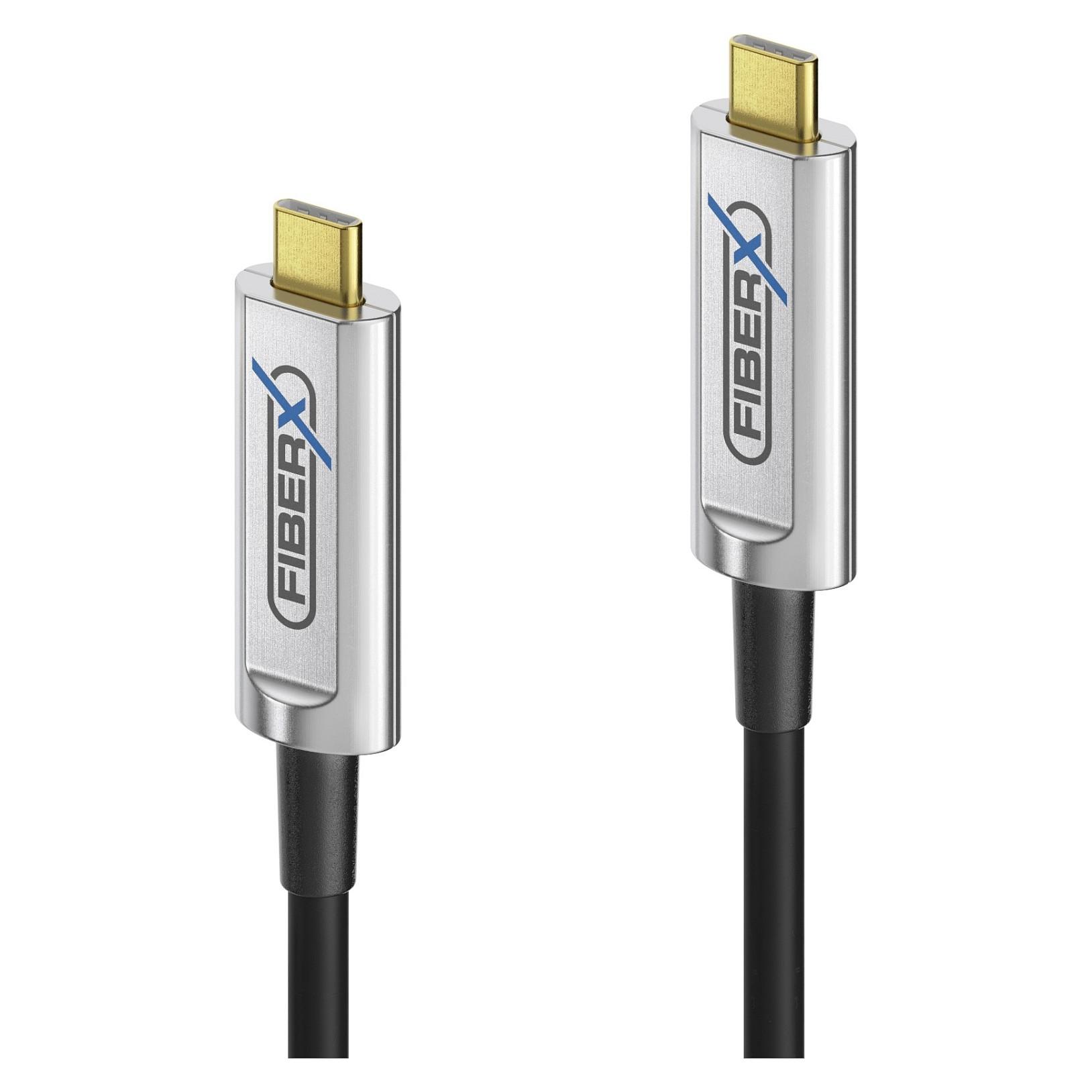 FiberX FX-I600-015 USB cable USB 3.2 Gen 1 (3.1 Gen 1) 15 m USB C Black, Silver