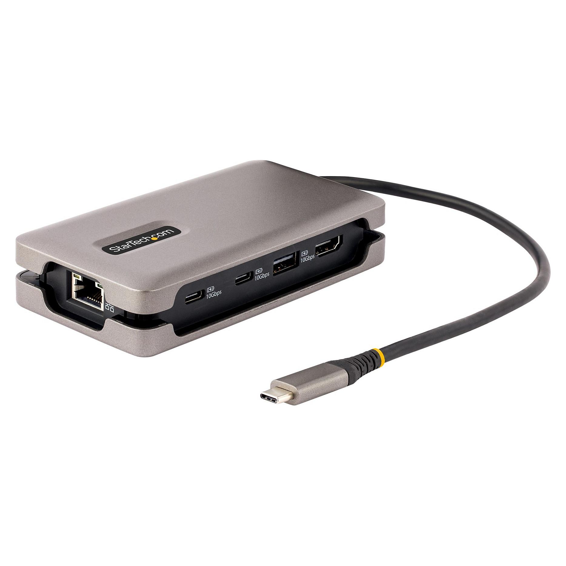 StarTech.com USB-C Multiport Adapter, 4K 60Hz HDMI 2.0b, HDR, USB 3.2 Gen 2 10Gbps Hub (2xUSB-C, 1xUSB-A), 100W PD Pass-Through, Mini Travel Dock, 12/30cm Cable, Laptop Dockingstation