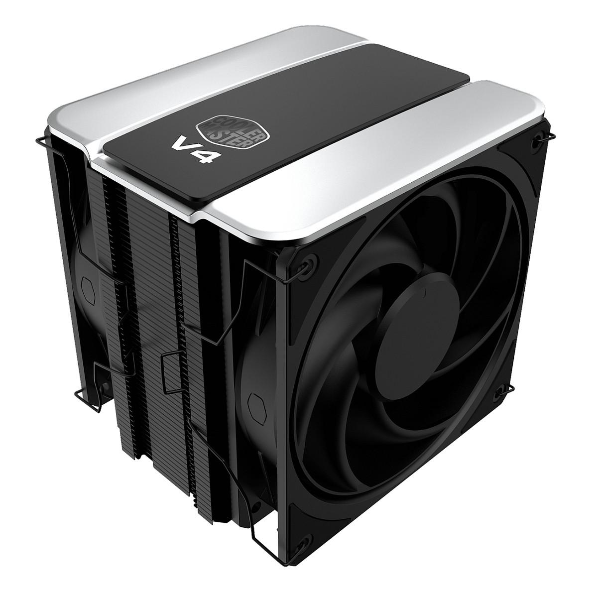 Cooler Master V4 Alpha 3DHP - Processor-køler - (for: LGA1150, LGA1151, LGA1155, LGA1156, LGA1200, LGA1700, LGA1851, AM4, AM5) - aluminium - 120 mm - sort