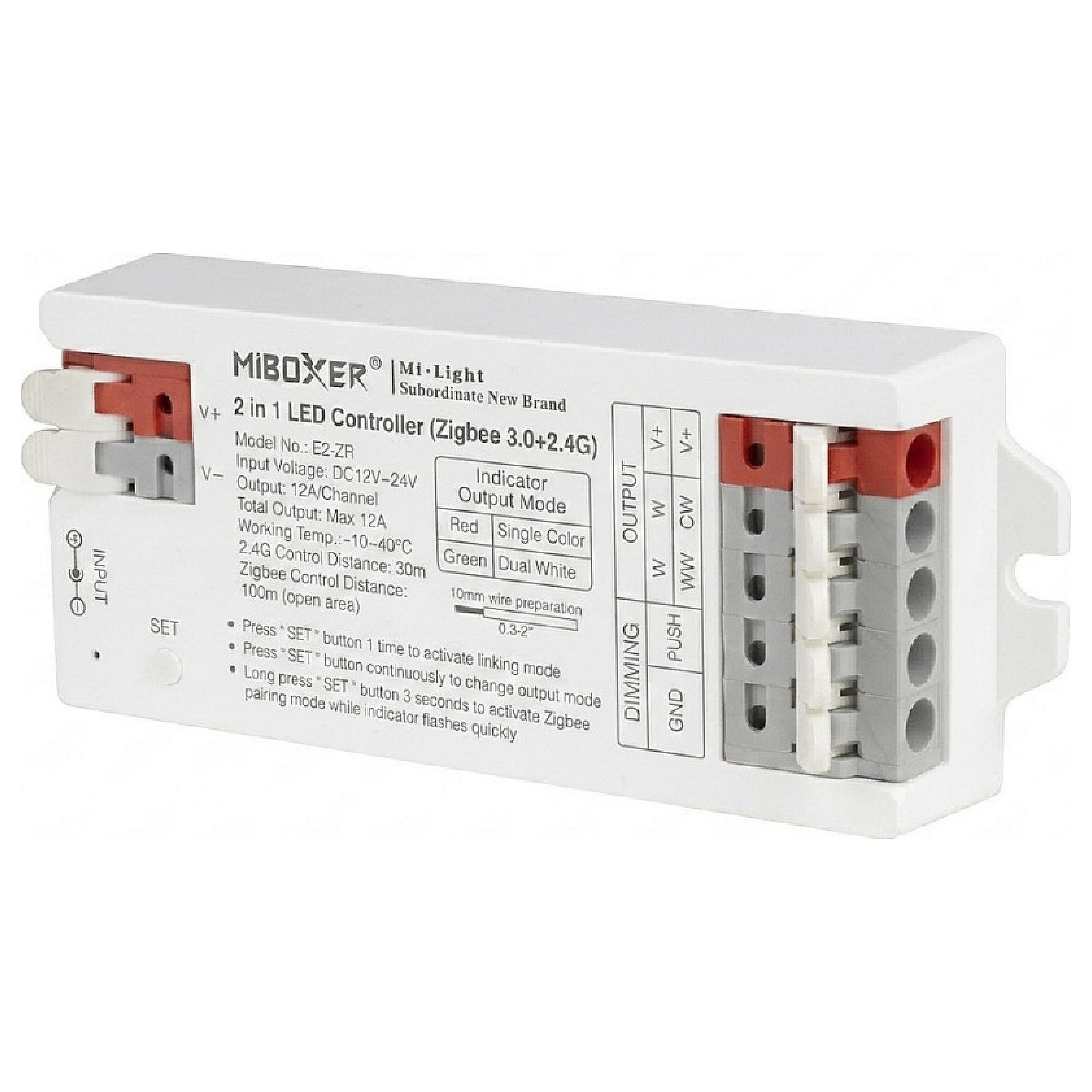 Miboxer LED Controller - 2-in-1 - CCT - DC12/24V - Zigbee 3.0