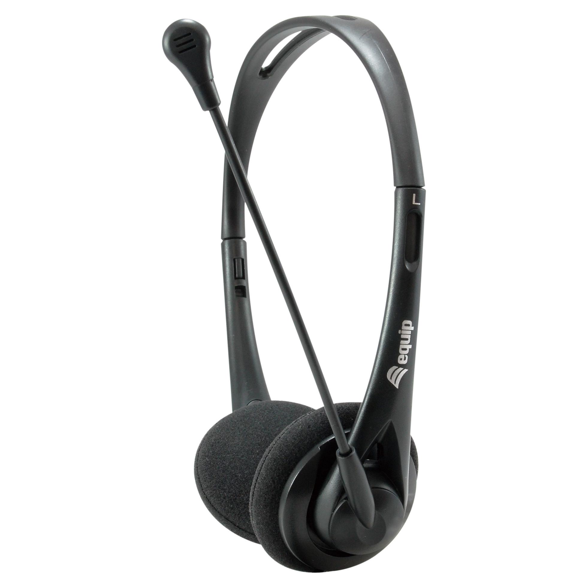 Stereoheadset Equip 245302 med mikrofon - sort