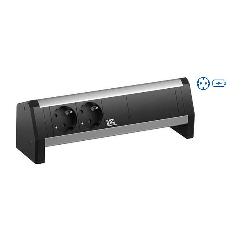 Bordstikdåse Bachmann DESK med 2 x Type F og USB-C 30 W - GST18