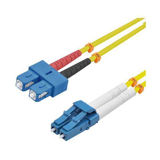 Fiberoptisk patchkabel Helos 196060 OS2 LC/SC duplex - gul, 0,5 m