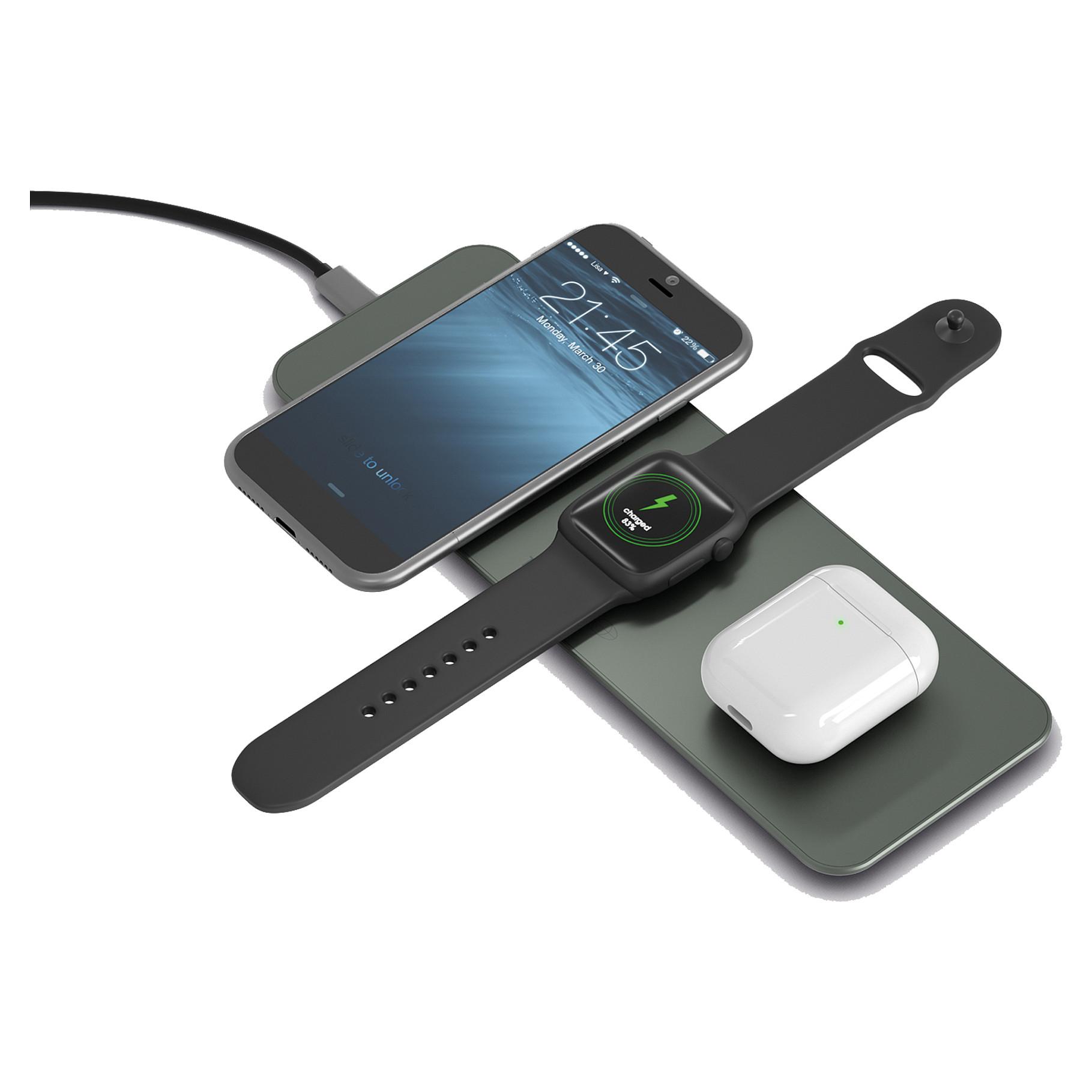 TERRATEC ChargeAIR All - trådløs oplader til smartphone, smartwatch og høretelefoner - grøn - hurtig opladning