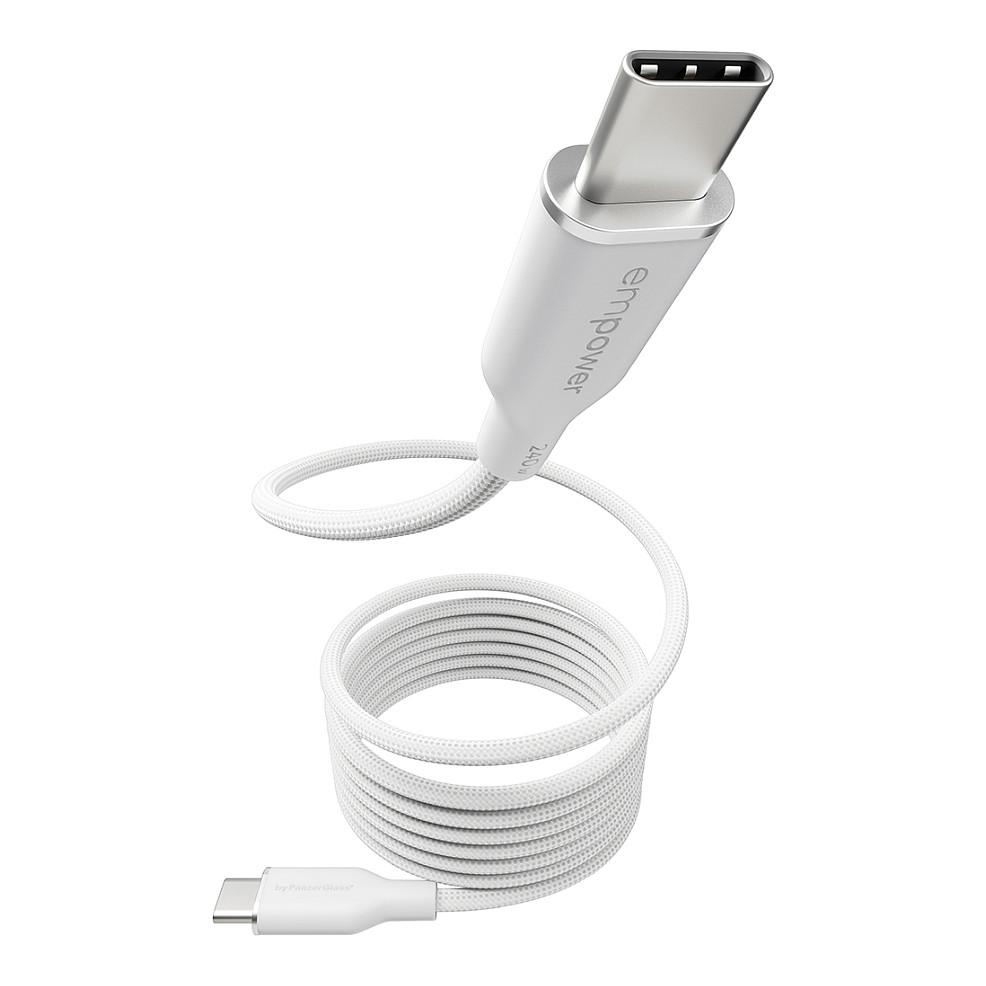 empower by PanzerGlass Magnetic 240W USB-C to USB-C Cable | USB 2.0 | 1.5M | Silver White