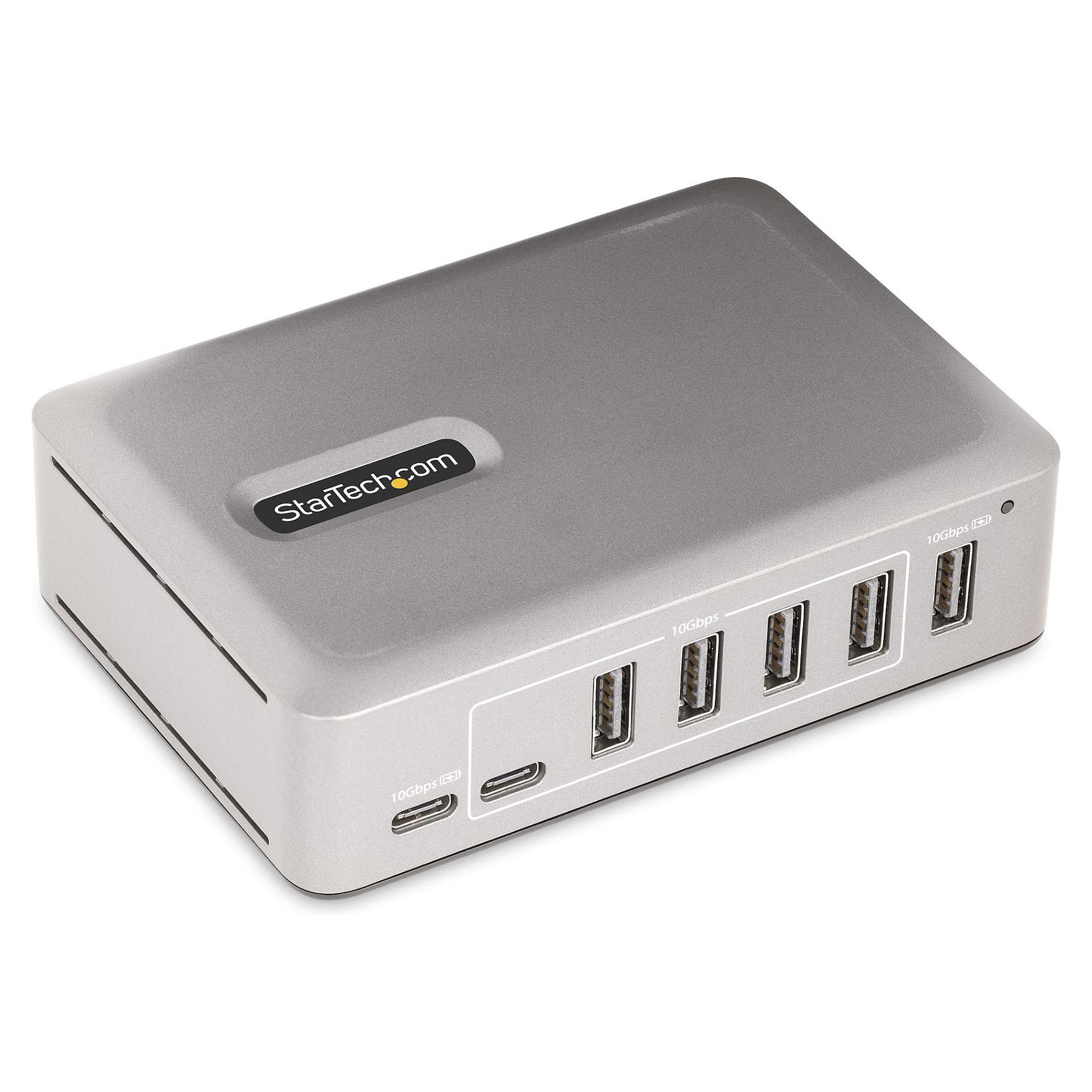 Startech 7-Port USB-C Hub, 5x USB-A + 2x USB-C, Self-Powered w/ 65W Power Supply, USB 3.1 10Gbps Hub w/ BC1.2 Charging, Desktop/Laptop USB Hub with 3ft Locking USB-IF Certified Cable - USB Expansion Hub (10G5A2CS-USB-C-HUB) - Hub - 5 x USB 3.2 Gen 2 + 2 x USB-C 3.2 Gen 2 - desktop