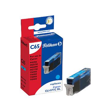 Blækpatron Pelikan C65 kompatibel med Canon CLI-571C XL - cyan