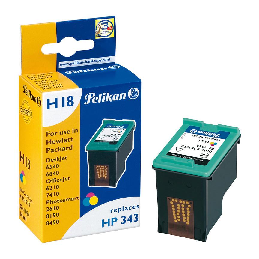 Blækpatron Pelikan H18 HP 343/C8766EE tricolor - renoveret