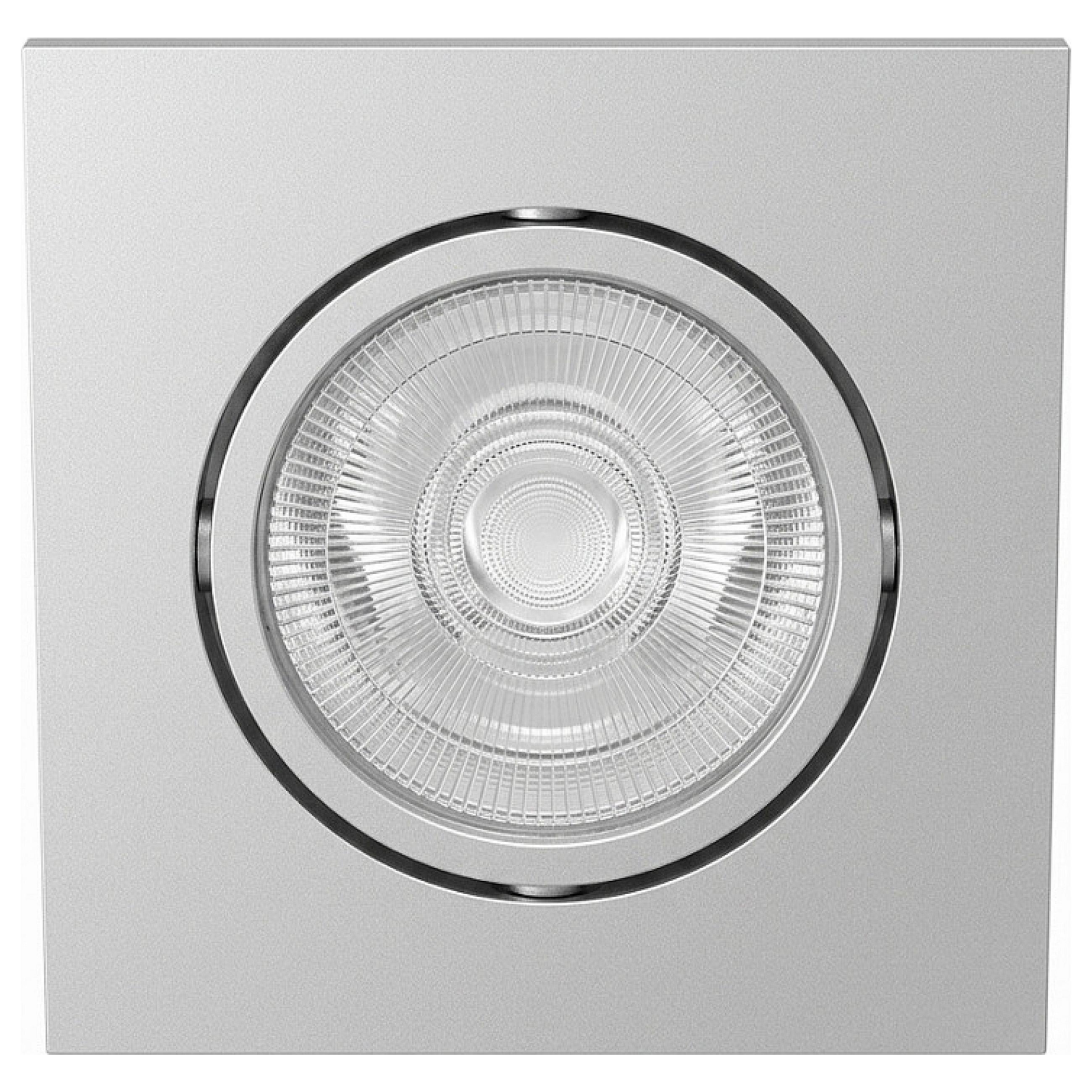 LED loftindbygningsspot Synergy 21 Helios - sølv, kvadratisk, drejelig, neutralhvid