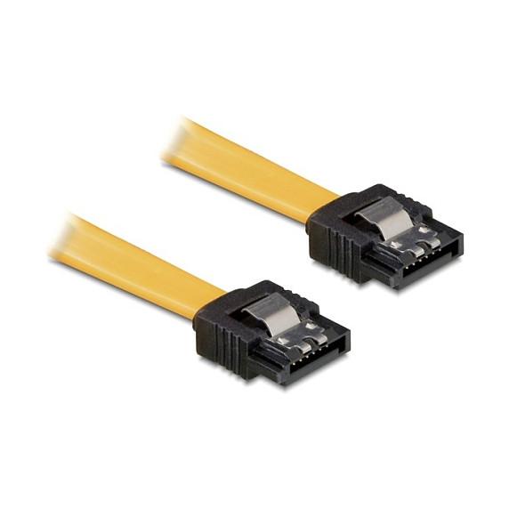 Delock - SATA-kabel - Serial ATA 150/300 - SATA (hun) til SATA (hun) - 20 cm - haspet, lige stikforbindelse - gul