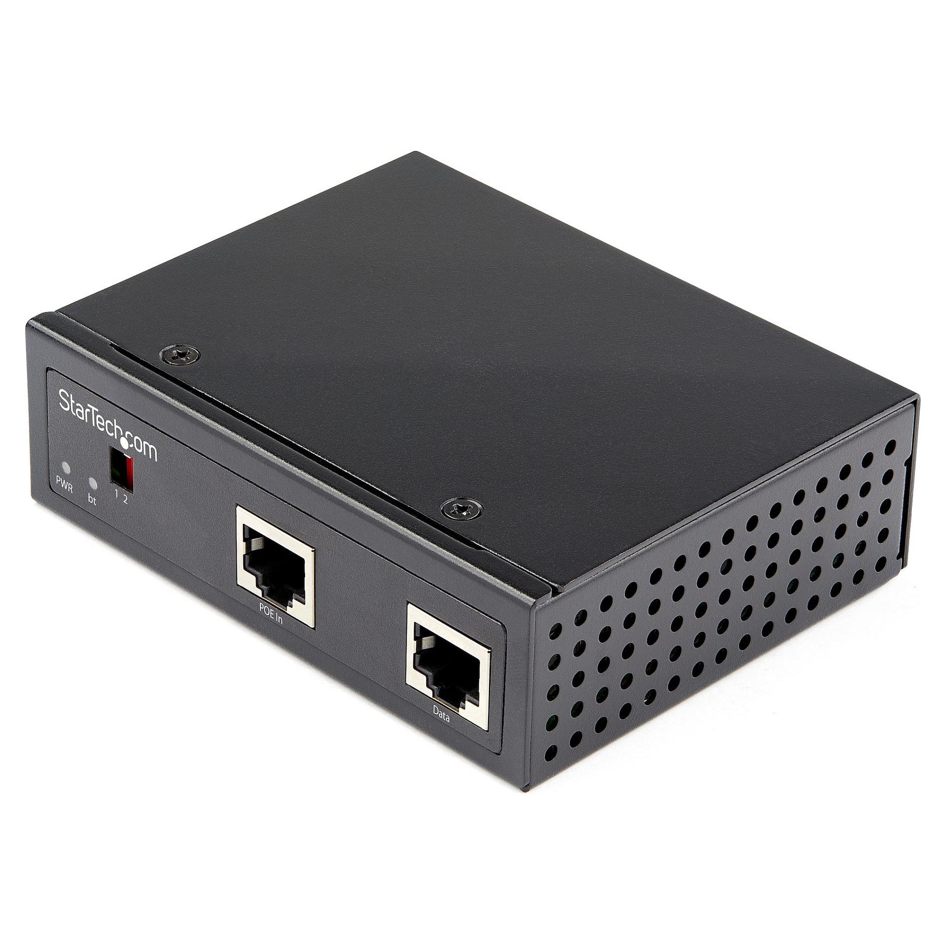 StarTech.com Industrial Gigabit PoE Splitter, 90W High Speed Power over Ethernet PoE+++ Splitter, 12-48V DC Splitter 802.3bt, LAN/RJ45 Ultra PoE to DC Adapter, -40C to +75C, High Power - Gigabit PoE S