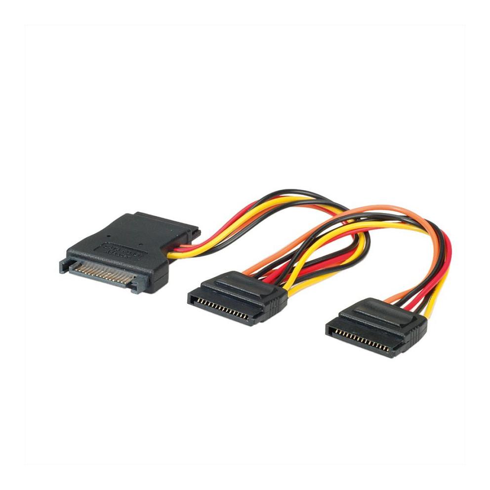 SATA-strømadapterkabel ROLINE SATA til 3x SATA - 0,3 m