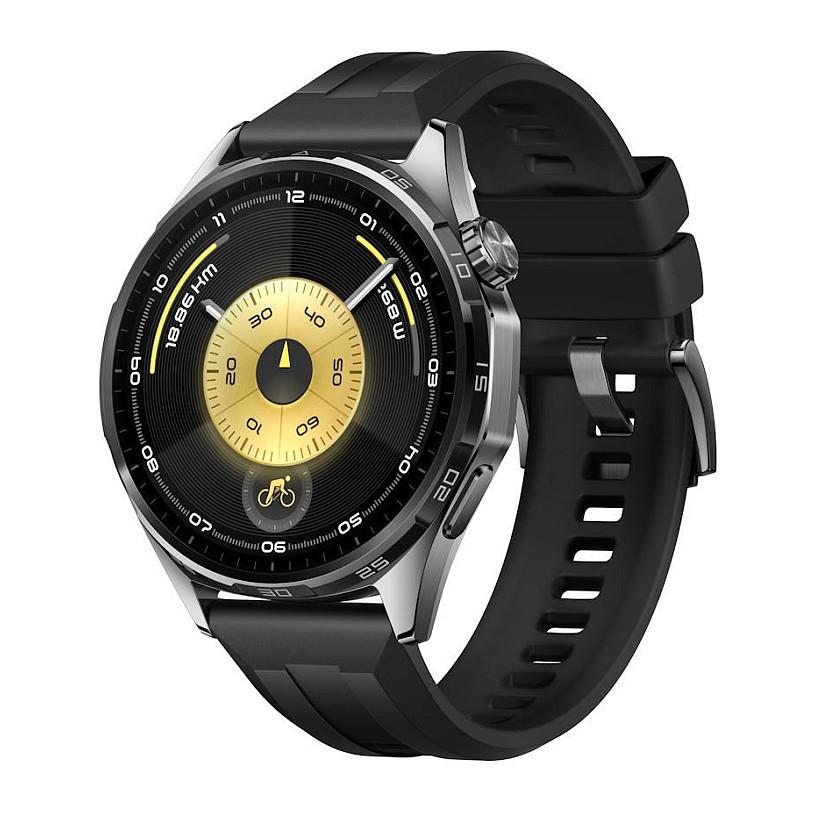 Huawei Watch GT 6 - 41 mm - rustfrit stål - smart ur med rem - fluoroelastomer - sort - håndledsstørrelse: 120-190 mm - display 1.32 - Bluetooth 6.0 BR/EDR + BLE, NFC - 37.5 g