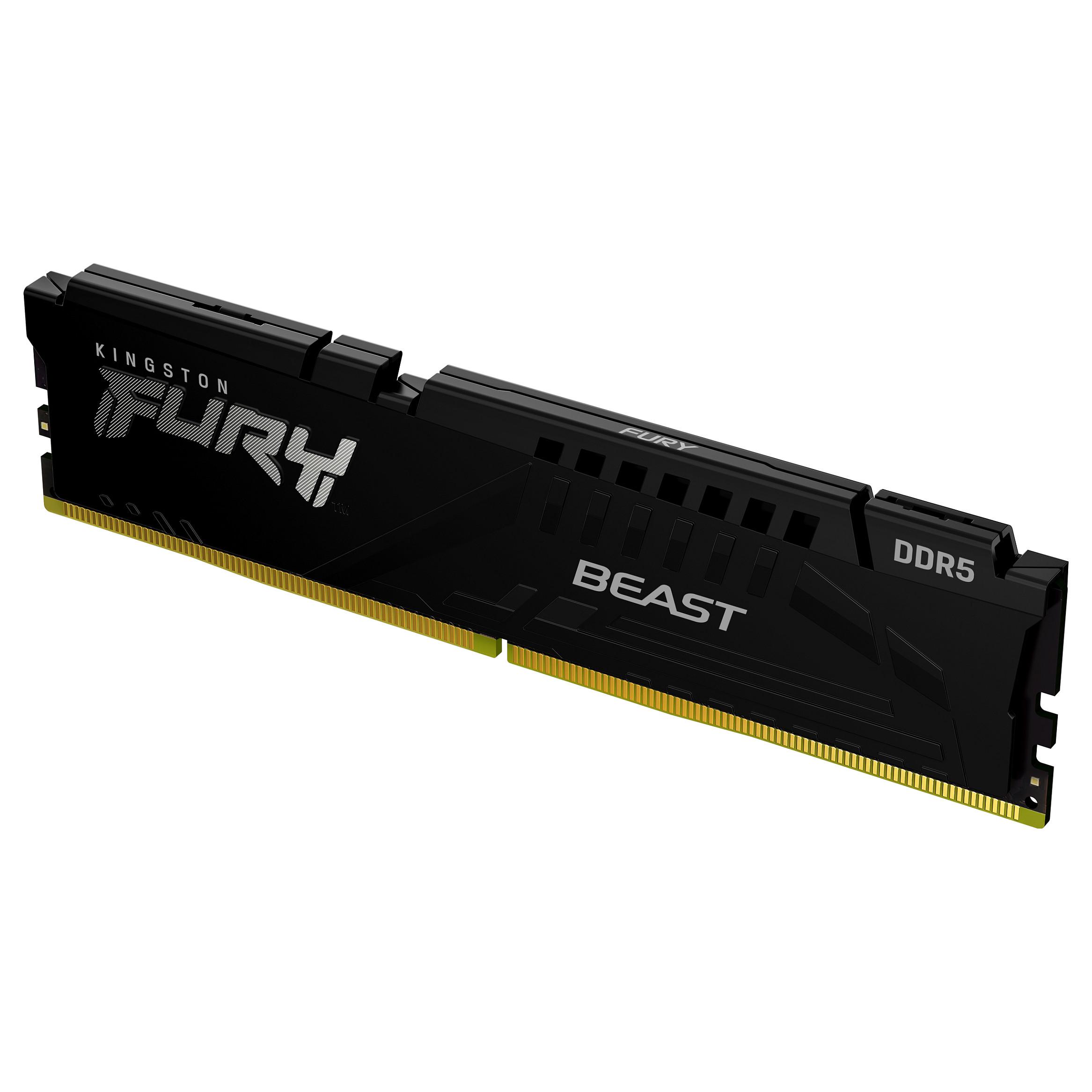 Kingston FURY Beast - DDR5 - modul - 32 GB - DIMM 288-PIN - 5600 MT/s / PC5-44800 - CL36 - 1.25 V - ikke bufferet - on-die ECC - sort