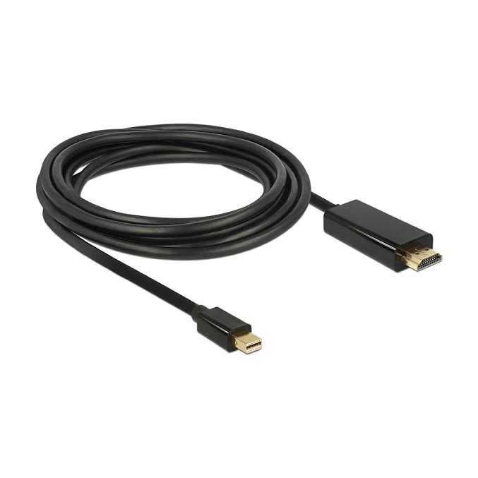 Delock - Adapterkabel - Mini DisplayPort han til HDMI han - 3 m - sort