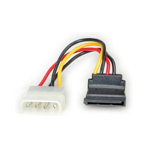 Strømadapterkabel ROLINE 4-pin HDD til SATA 90° - 0,1 m