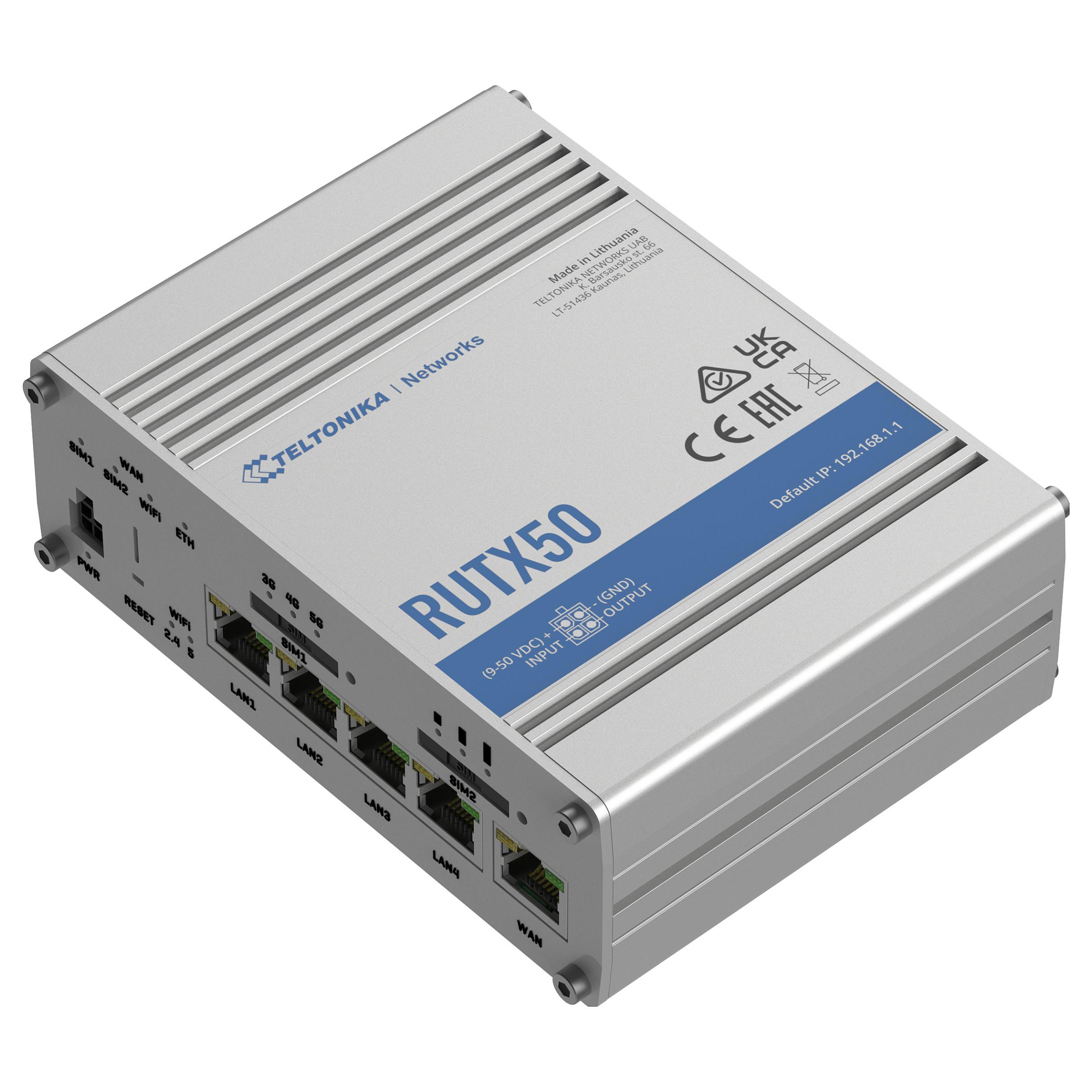 Teltonika RUTX50 Industrial 5G Router (RUTX50000000) - Wireless router 802.11a/b/g/n/Wi-Fi 5 Wave 2