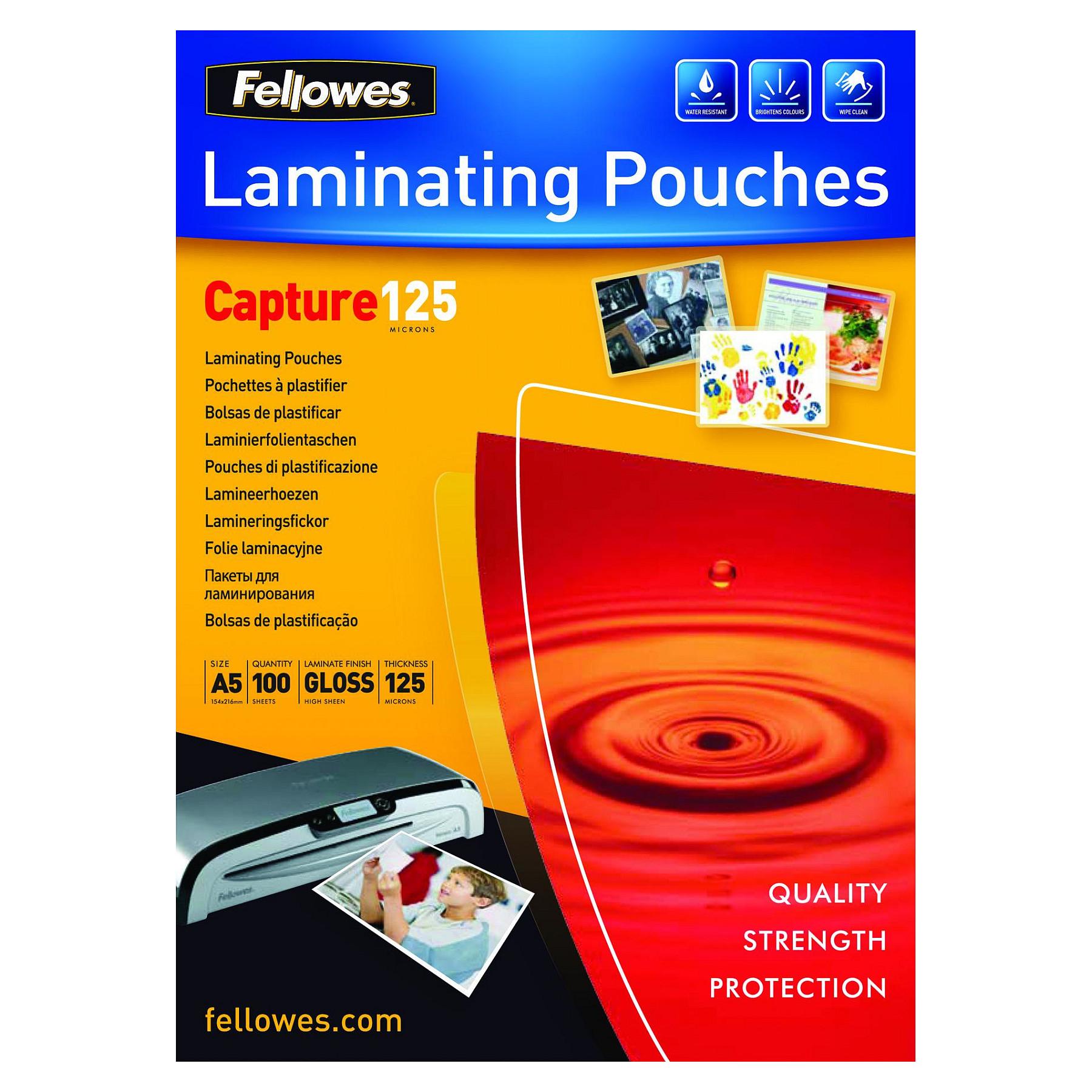 Fellowes Lamineringslommer A5 125 mic. 100/pk, Blank 5307302 Modsvarer: N/A