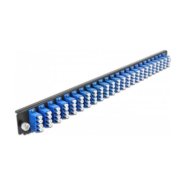 Frontpanel DeLOCK 19" LWL-splejseboks 24-port LC Quad - blå