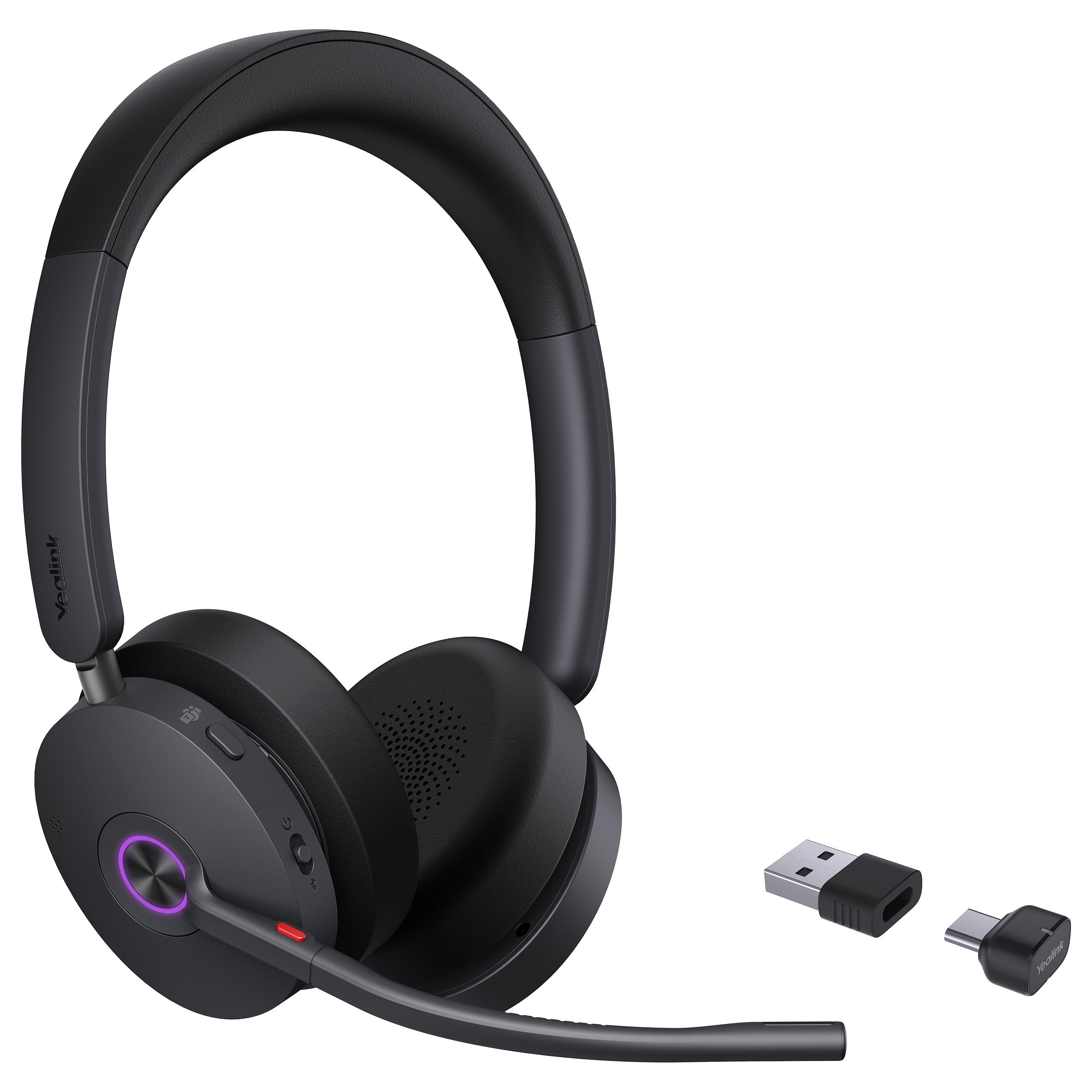 Yealink BH74 - Headset - på øret - Bluetooth - trådløs - aktiv støjfjerning - USB-C via Bluetooth adapter - Certified for Microsoft Teams