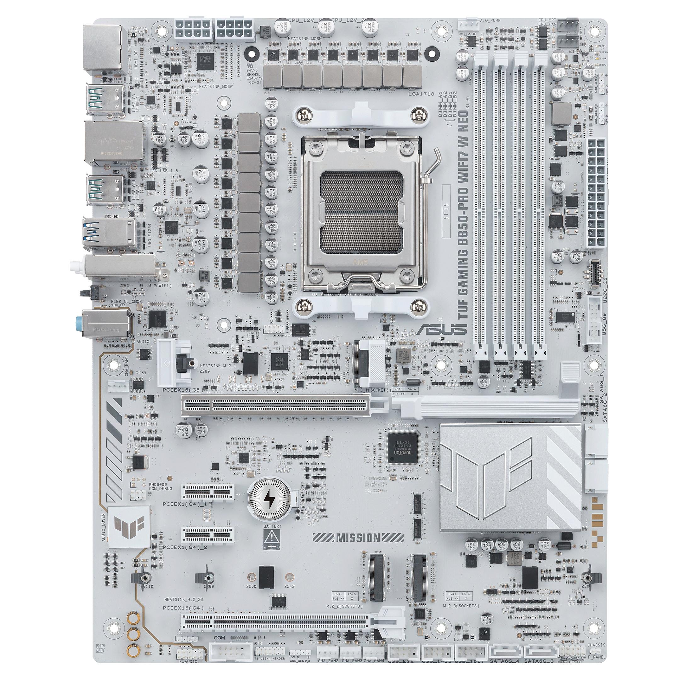 ASUS TUF GAMING B850-PRO WIFI7 W NEO Bundkort - AMD B850 - AMD AM5 - DDR5 RAM - ATX