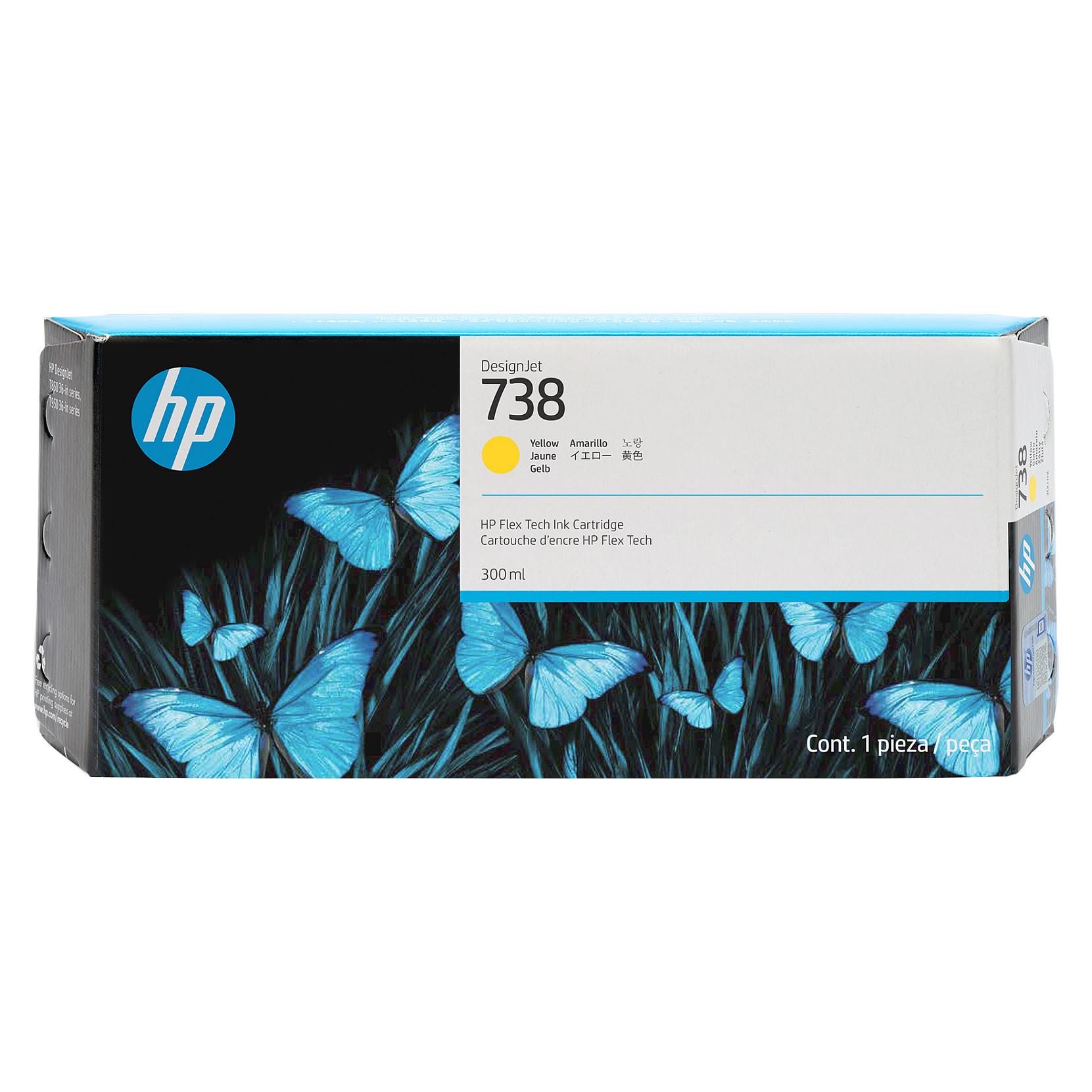 HP 738 - 300 ml - gul - original - DesignJet - blækpatron - for DesignJet T950, XT950