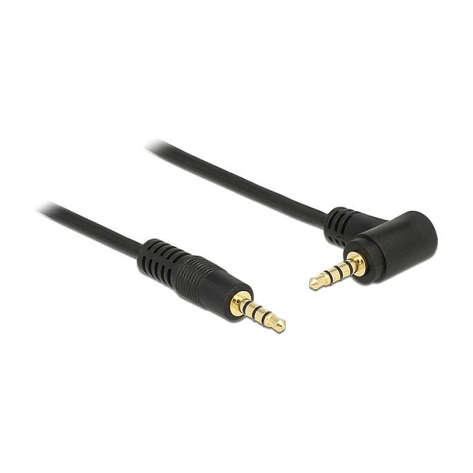 Lydkabel DeLOCK 84743 3,5 mm 4-pin han til han vinklet - 5 m sort