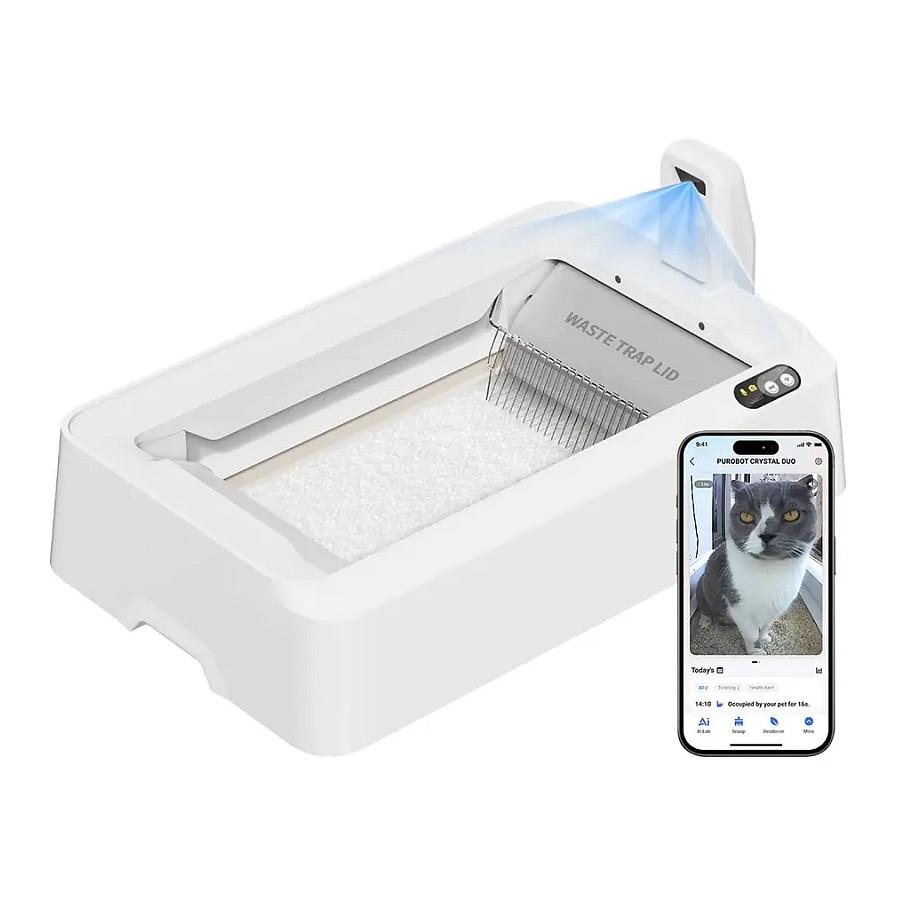 Petkit Purobot Crystal Duo with Camera Self-Cleaning Cat Litter Box | White