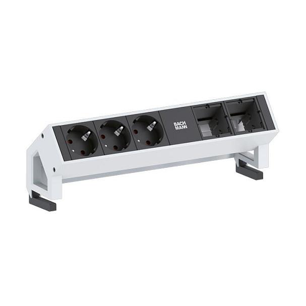 Bordstikdåse Bachmann DESK2 3 x Schuko 2 x ABD GST18 - hvid