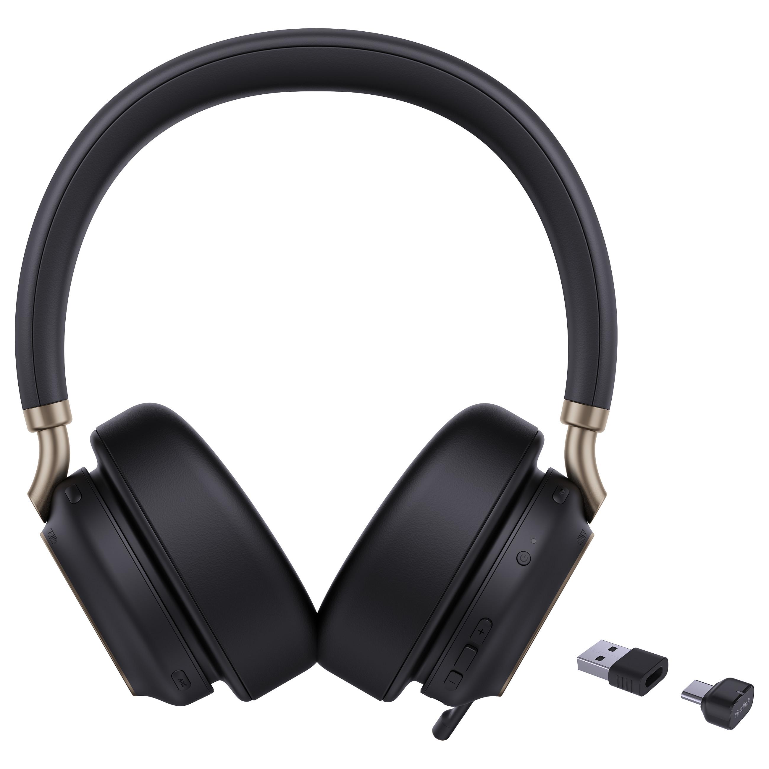 Yealink BH76 Plus UC sort trådløst headset med Bluetooth 5.3 og USB-C/A