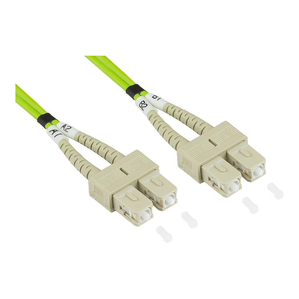 Fiberoptisk duplex patchkabel LW-8005SC5 OM5 SC/SC 0,5 m - grøn