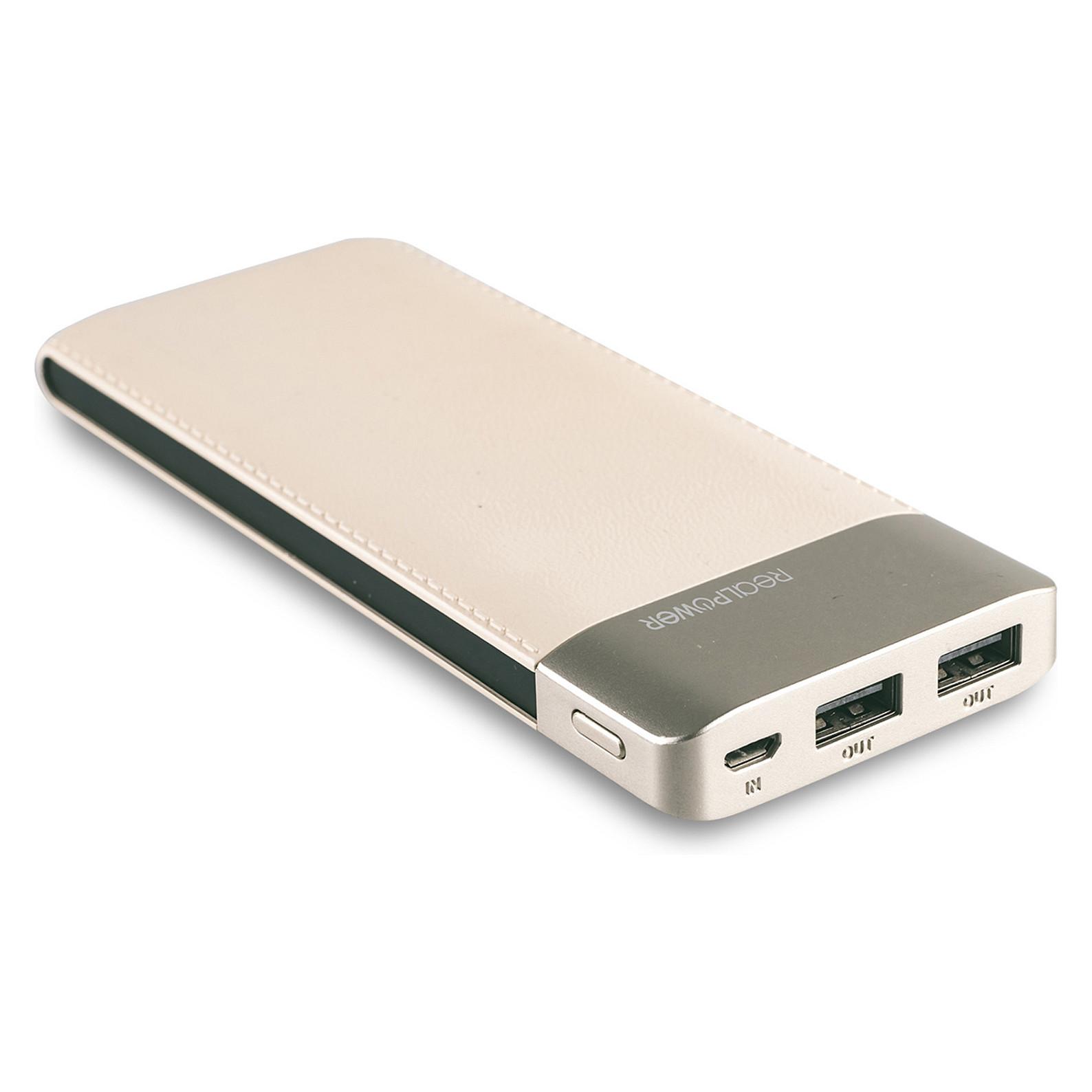 Powerbank RealPower PB-8000 Fashion 8.000 mAh - sort/champagne