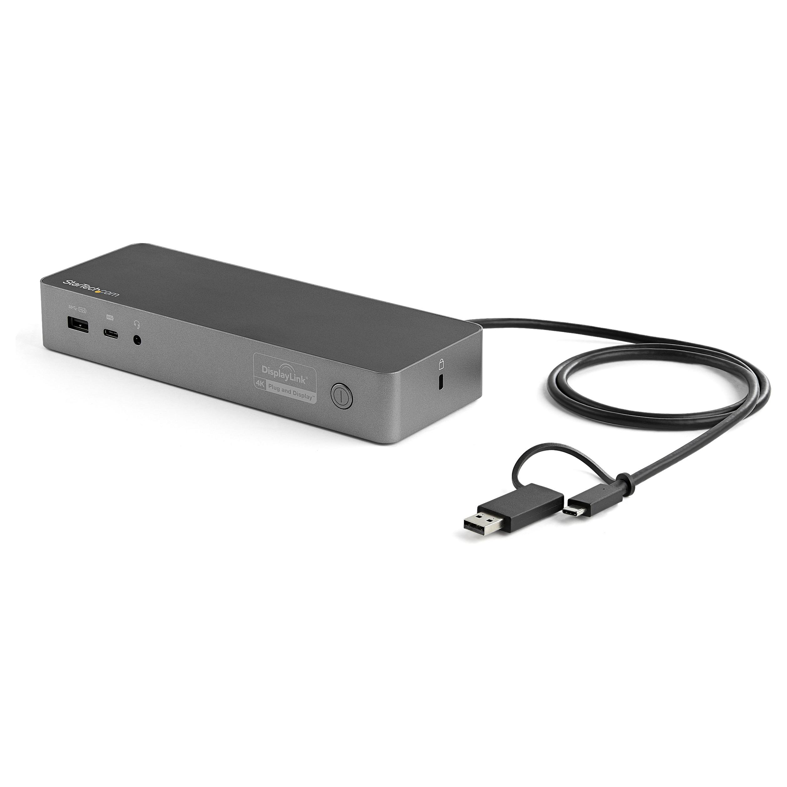 Startech USB-C & USB-A Dock, Hybrid Universal Laptop Docking Station with 100W Power Delivery, Dual Monitor 4K 60Hz HDMI & DisplayPort, 4x USB 3.1 Gen 1 Hub, Gigabit Ethernet (GbE) - Hybrid USB Type-C Dock (DK30C2DPEPUE) - Dockingstation - USB-C - 2 x HDMI, 2 x DP - 1GbE - 170 Watt - United Kingdom, Europa