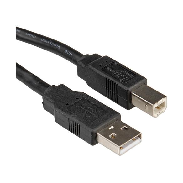 USB-kabel ROLINE USB 2.0 A-B 0,8 m - sort