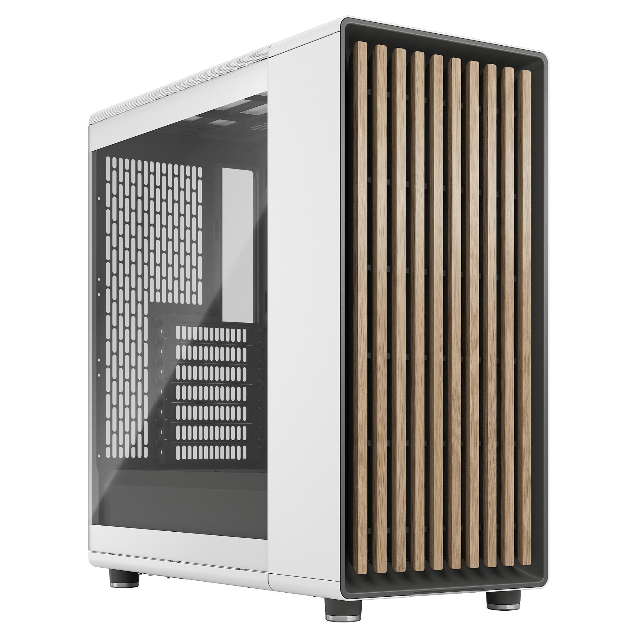 Fractal Design North ATX miditower kabinet med hærdet glas og USB-C - kalkhvid