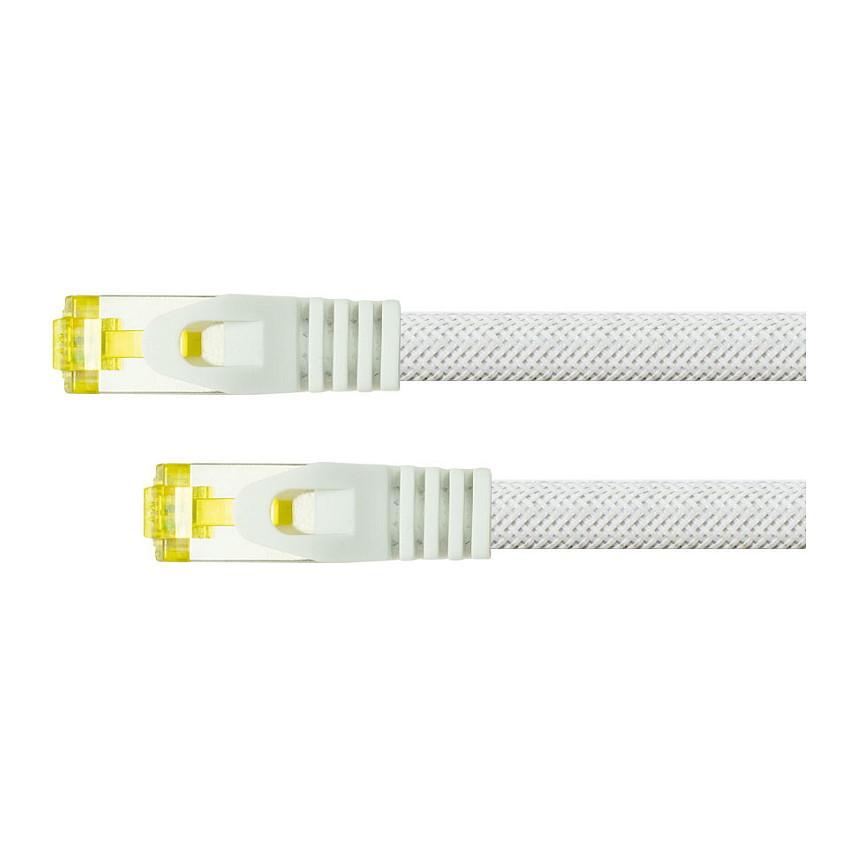 Patchkabel Python Cat.7 med nylonflet - hvid 5 m