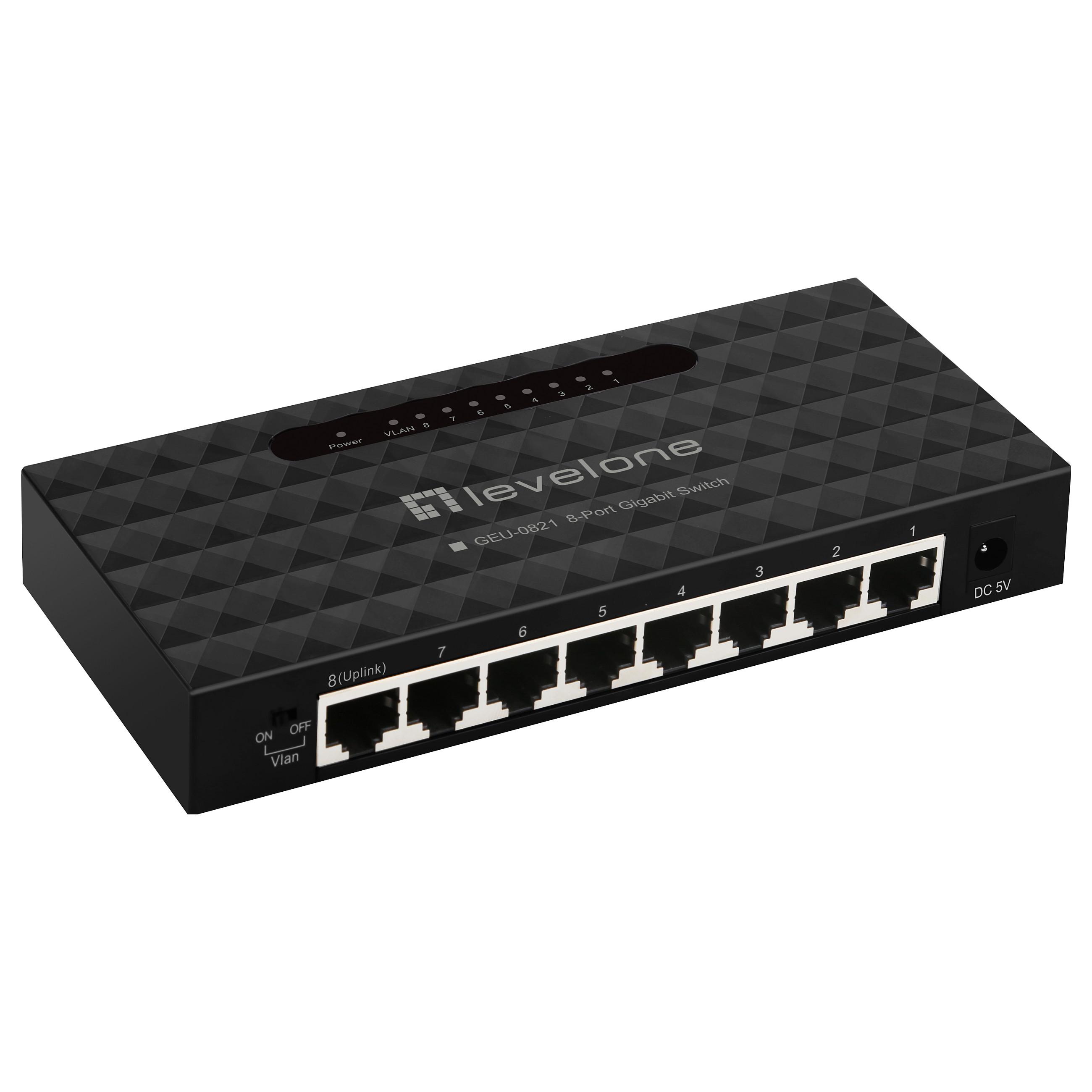 Netværksswitch LevelOne GEU-0821 - 8-port Gigabit, managed