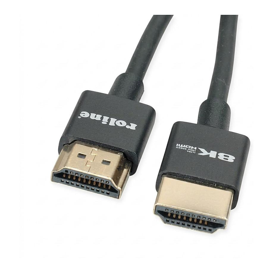 HDMI-kabel ROLINE 8K Ultra HD med Ethernet Slim ST/ST - sort, 1 m