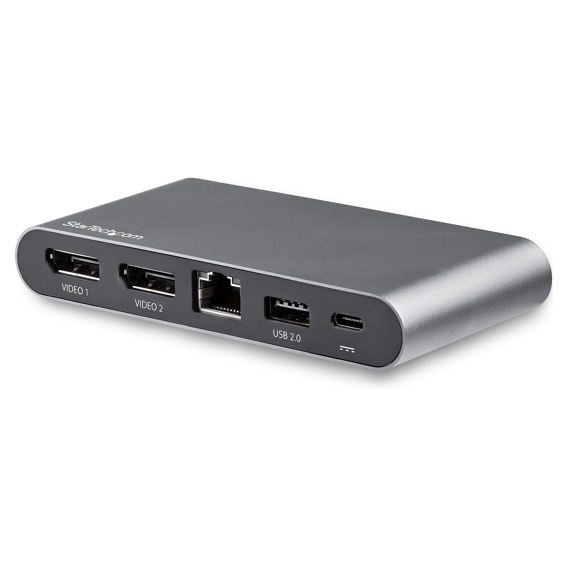 StarTech.com USB C Dock - 4K Dual Monitor DisplayPort - 100W Power Delivery Passthrough, GbE, 2x USB-A - Multiport Adapter Dockingstation