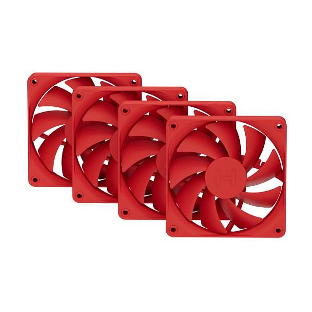 HYTE FA12 FAN - Wild Cherry / Red, 4-pack Kabinet Blæser - GEEKD.dk